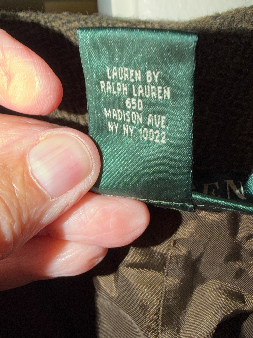 Women’s Ralph Lauren Brown Herringbone Dress Pants - Picture 7 of 8